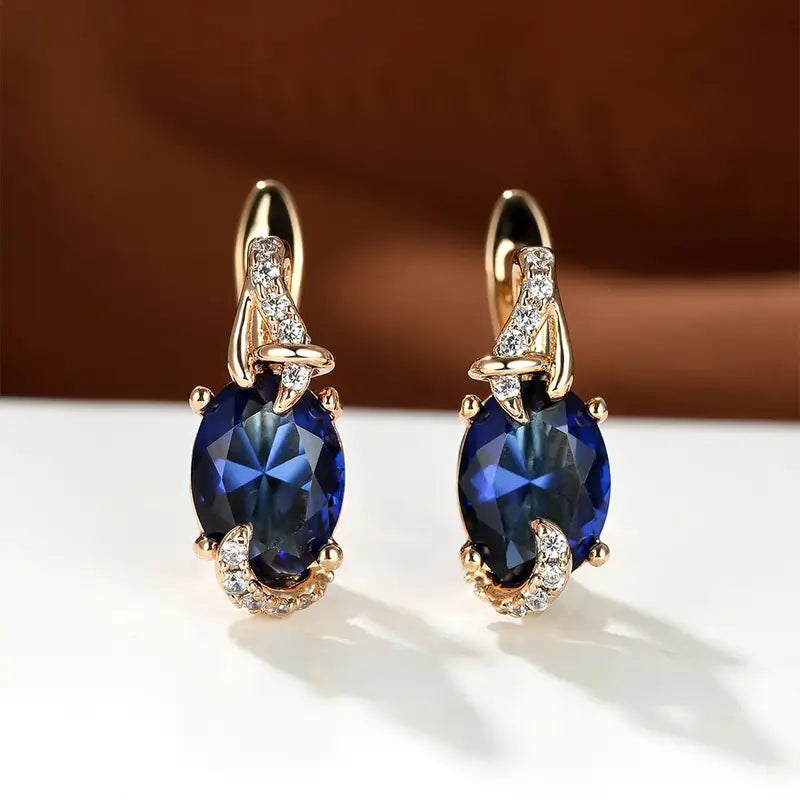 Royal Midnight Drop Earrings - Gold