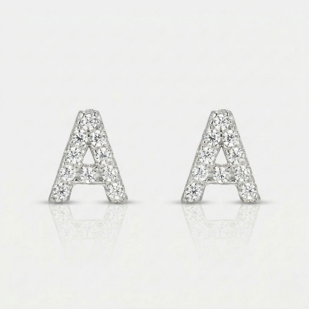 Amber Stud Earrings | White Gold