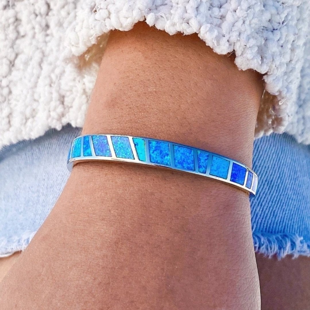 Exclusive Blue Opal and Silver Bracelet