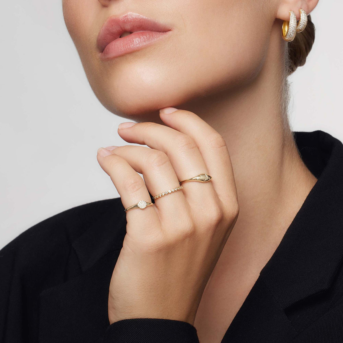 Diamond Dome Ring | Gold