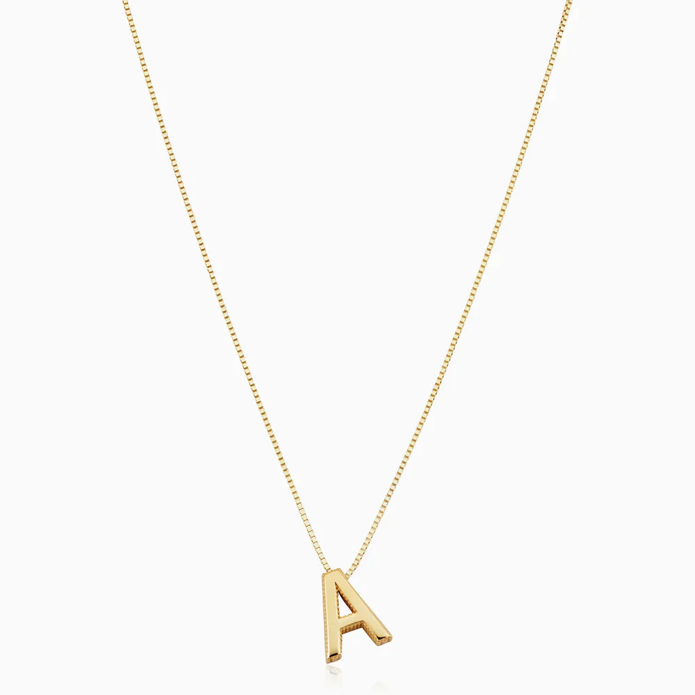 Love letter initial necklace - White Gold