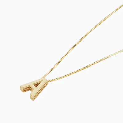Love letter initial necklace - White Gold