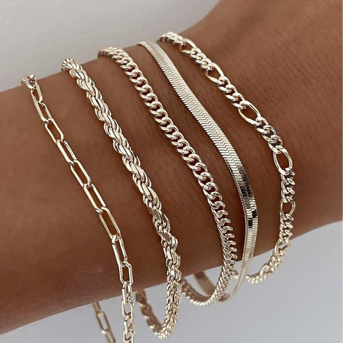 Sofia Bracelet Set | White Gold