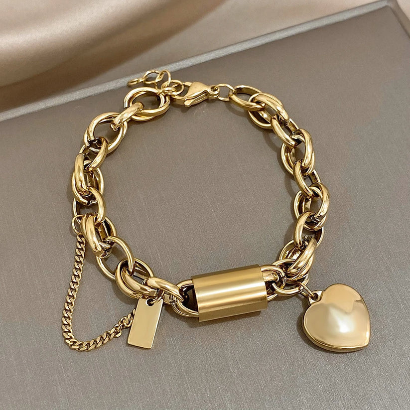 Heartened Chunky Bracelet - Silver