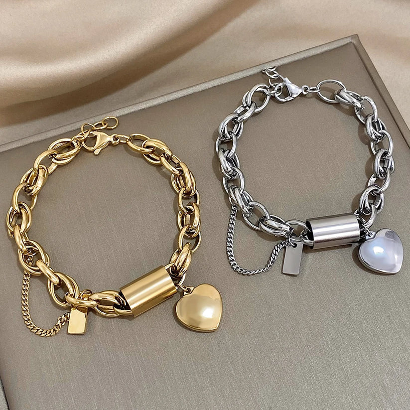 Heartened Chunky Bracelet - Silver