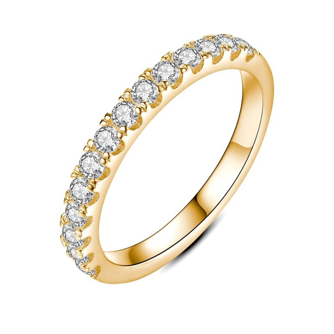 Moissanite Wedding Band - White Gold