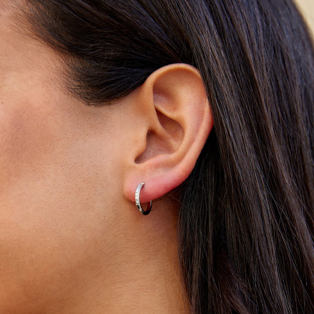 Eternity Hoop Earrings - Silver