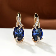 Royal Midnight Drop Earrings - Gold