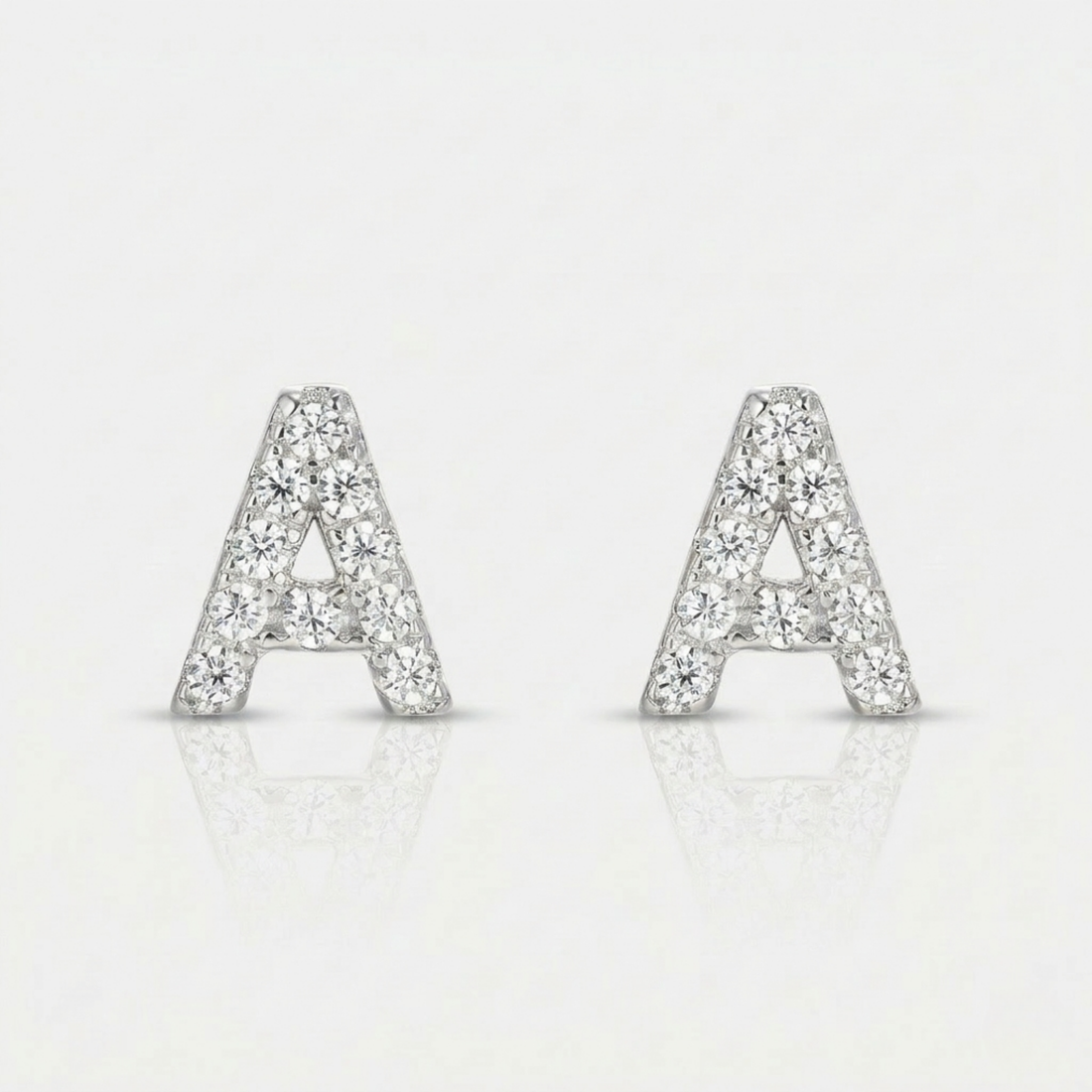 Amber Stud Earrings | White Gold