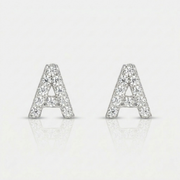Amber Stud Earrings | White Gold