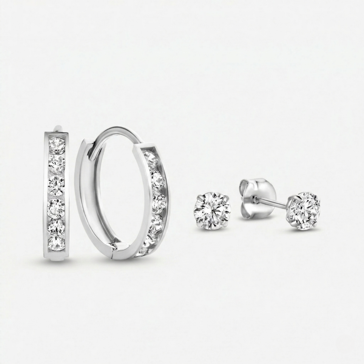 Savannah Earrings Set | White Gold