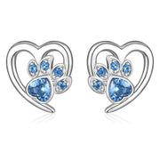 Sparkling Paw Heart Earrings