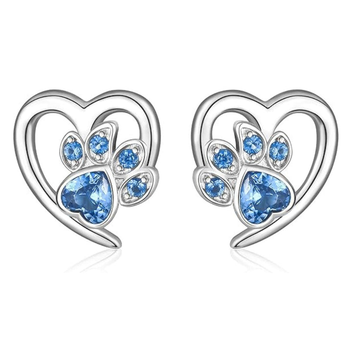 Sparkling Paw Heart Earrings