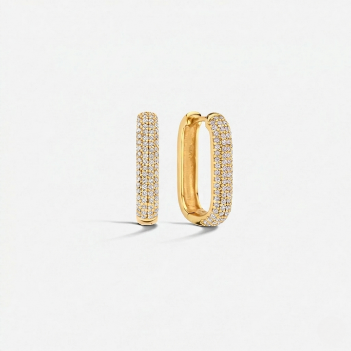 Small Gigi Sparkling Hoops | Gold