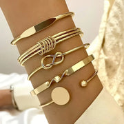 Knotted Elegance Bracelet Set - Gold
