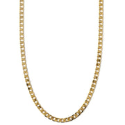 Flat Link Curb Chain Necklace - Gold