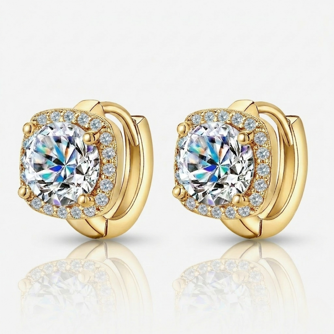 Nadine square earrings | White Gold