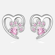Sparkling Paw Heart Earrings