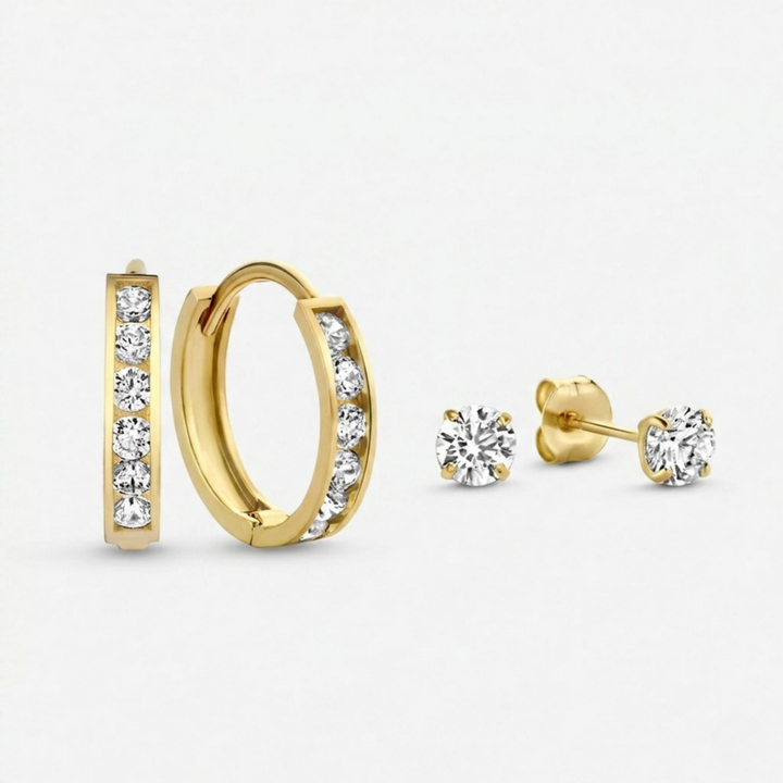 Savannah Earrings Set | White Gold
