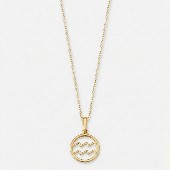 Zodiac sign necklace | White Gold