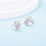 Sparkling Paw Heart Earrings