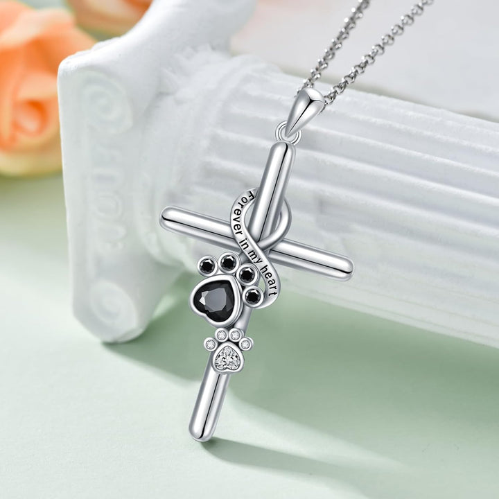 Faithful Paw Cross Necklace