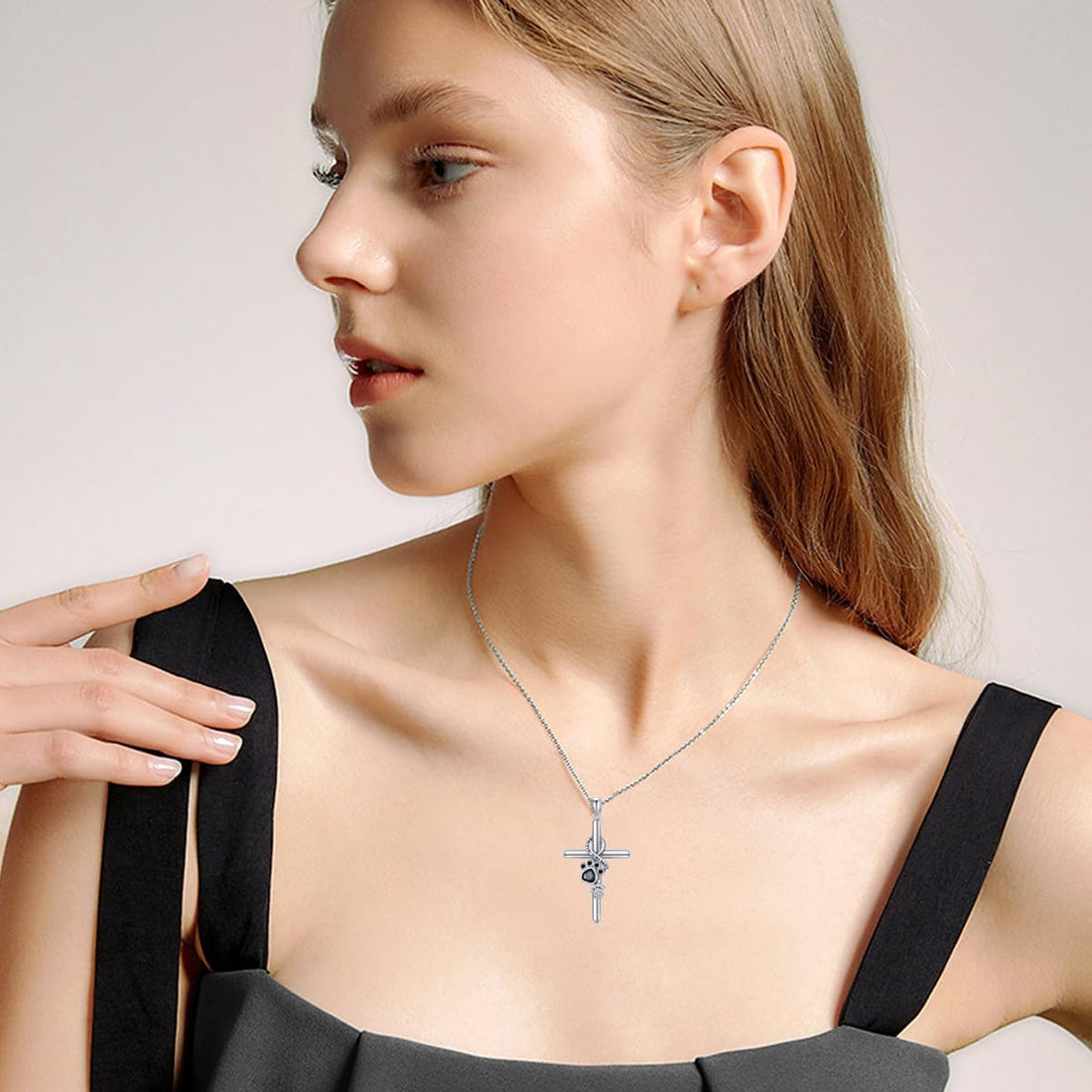 Faithful Paw Cross Necklace
