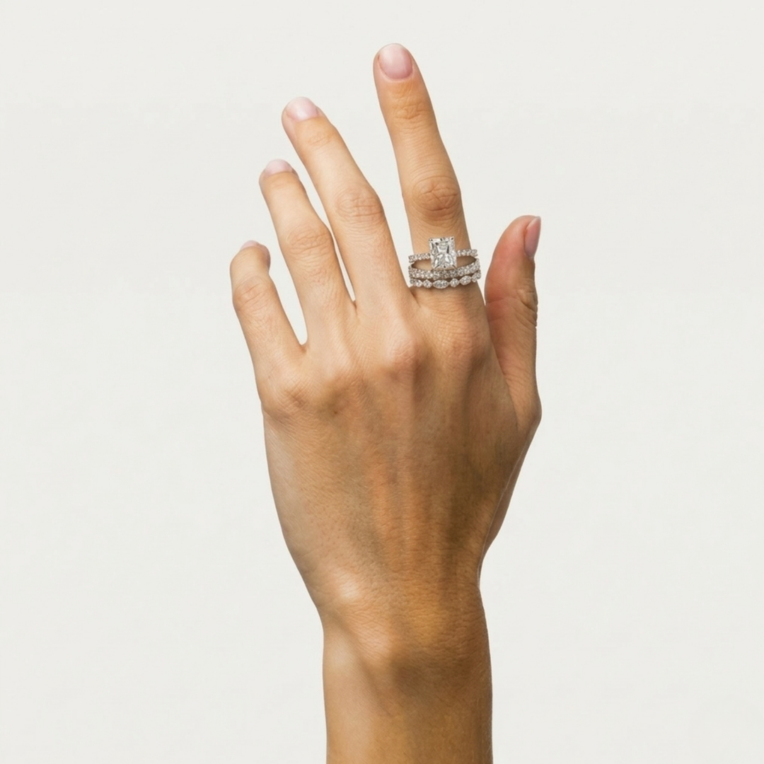 Ava Ring Set | White Gold