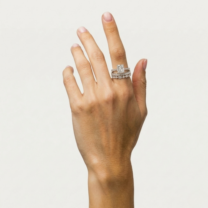 Ava Ring Set | White Gold