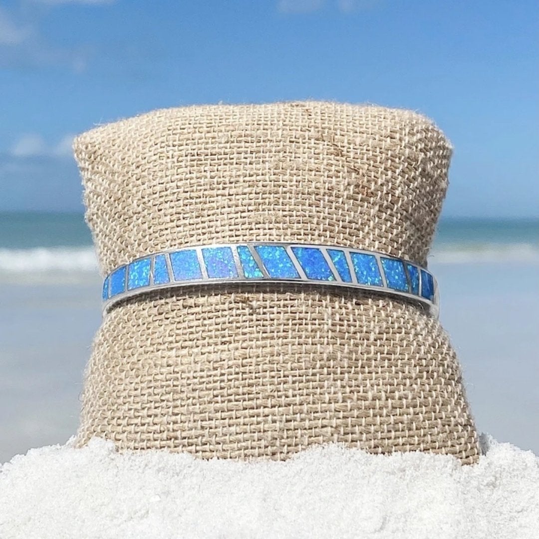 Exclusive Blue Opal and Silver Bracelet