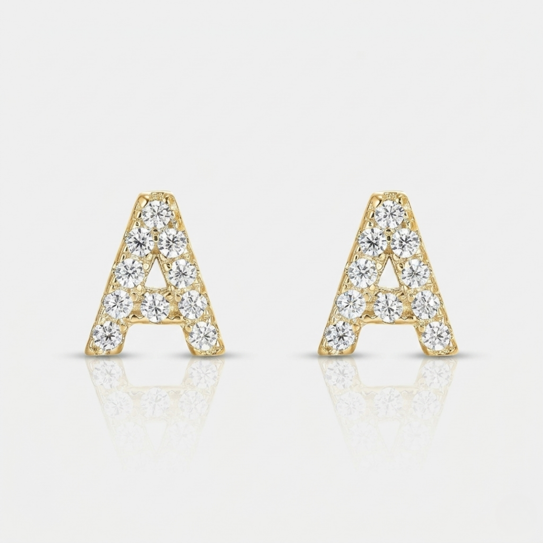 Amber Stud Earrings | White Gold