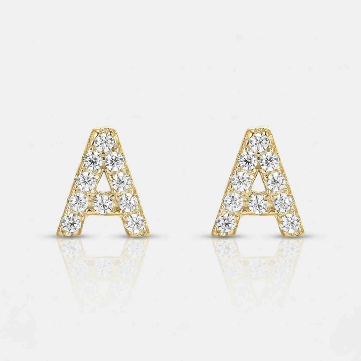 Amber Stud Earrings | White Gold