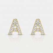Amber Stud Earrings | White Gold