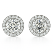 Glacé Glamour round Earrings | White gold