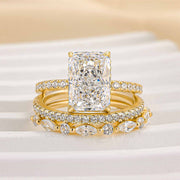 Jaily 3PC Wedding Ring Set - Gold