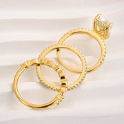 Jaily 3PC Wedding Ring Set - Gold