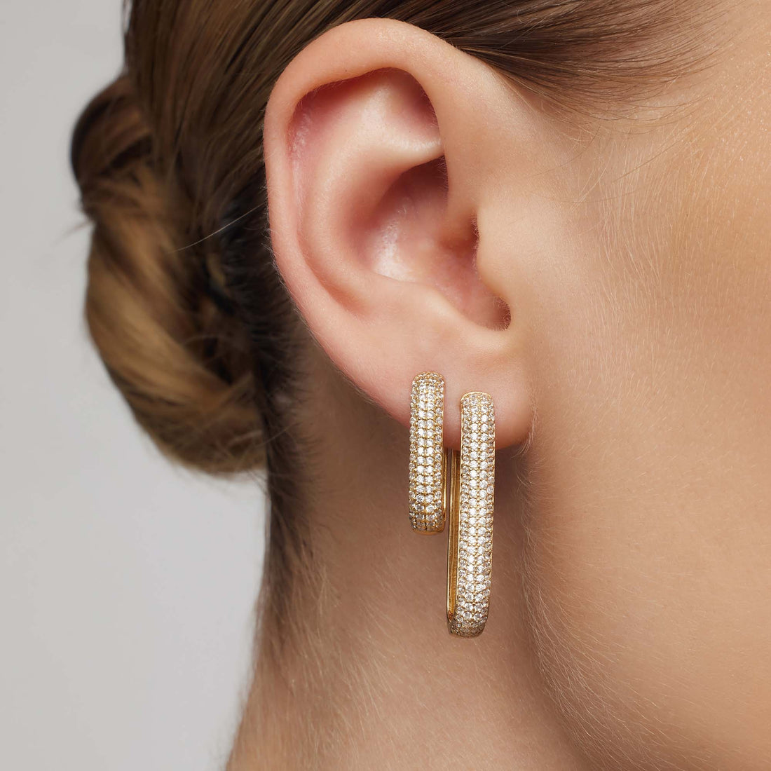 Small Gigi Sparkling Hoops | Gold