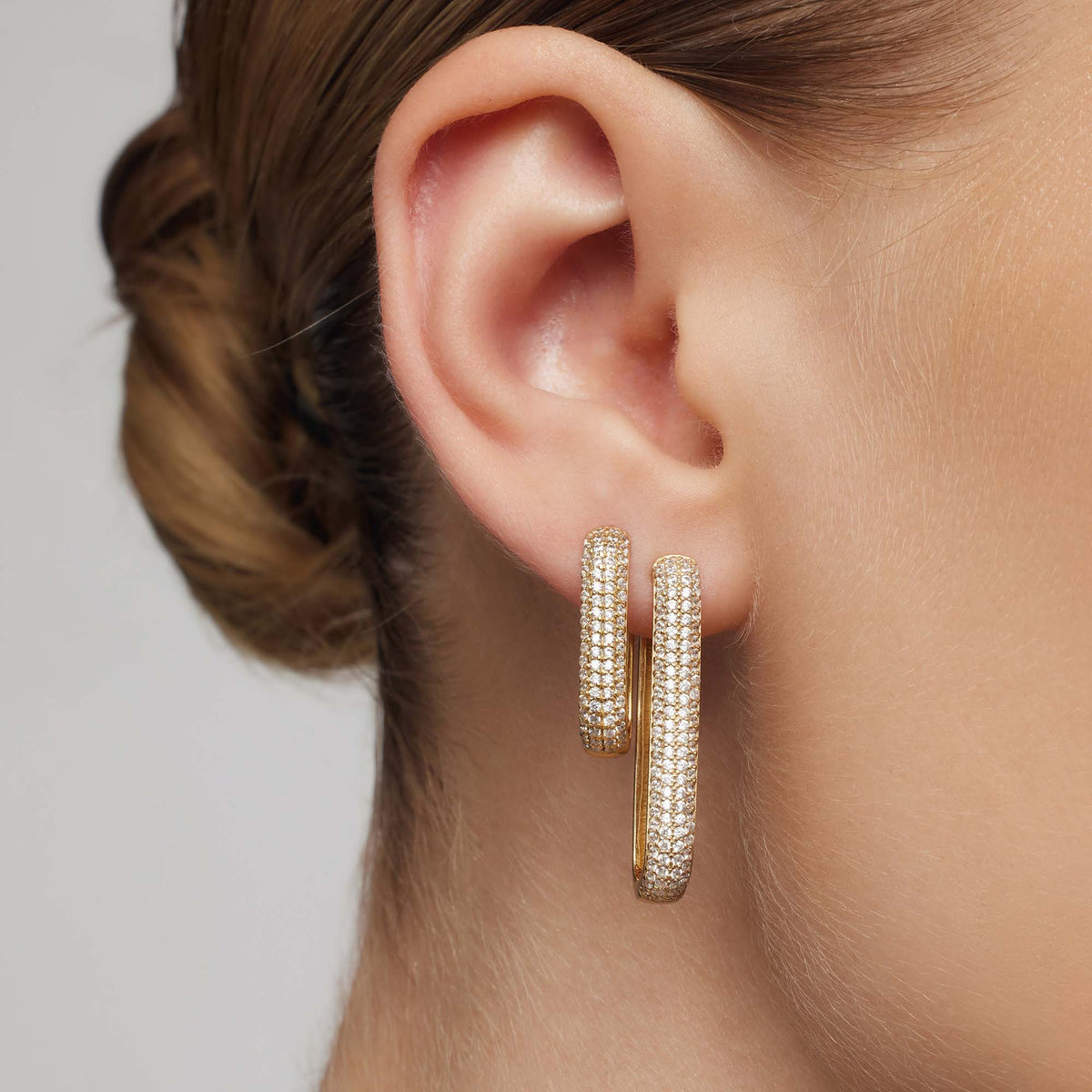 Small Gigi Sparkling Hoops | Gold