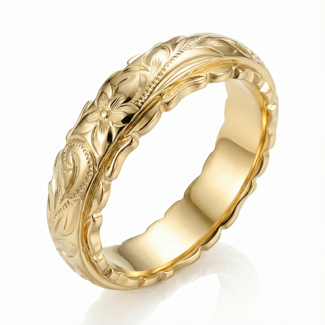 Antique Gold Flower Ring | Gold