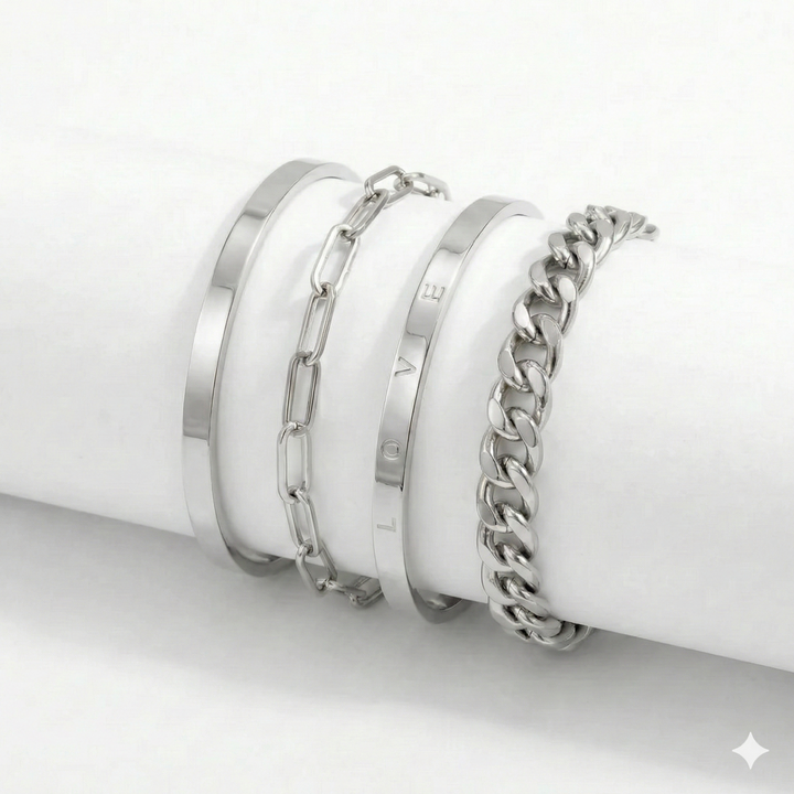 Elan Mercer Bracelet Set | White Gold