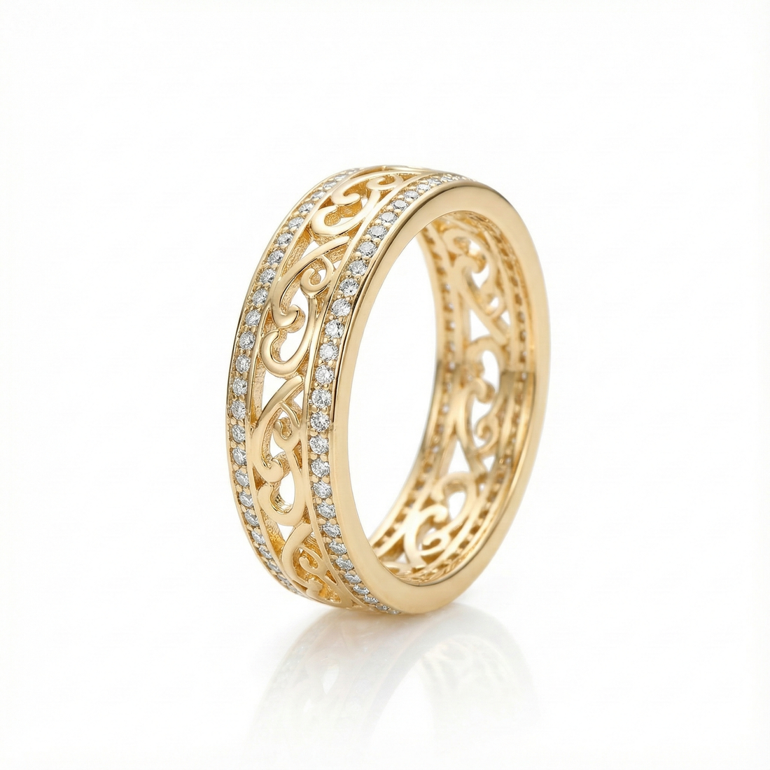 Shiny Hollow Gold Ring - Gold