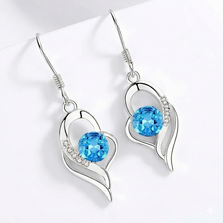 Eclipse Heart Drop Earrings