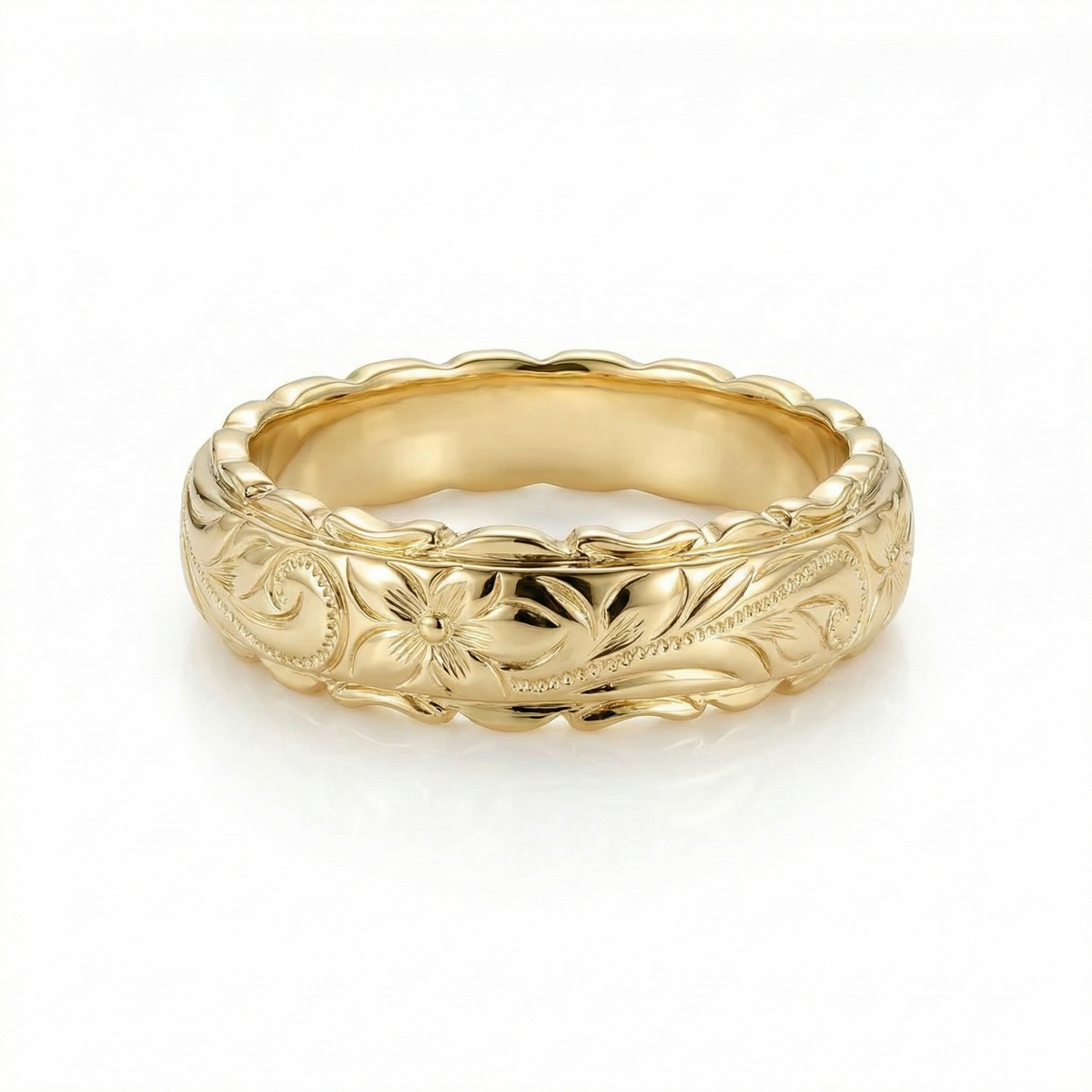 Antique Gold Flower Ring - Gold
