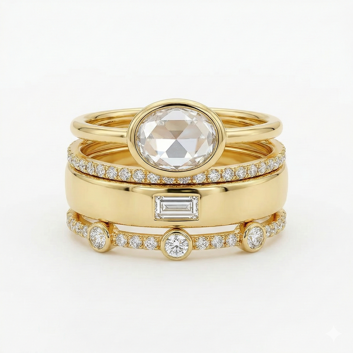 Lily - Vintage Gold Ring Set