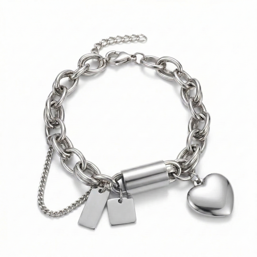 Heartened Chunky Bracelet - Silver