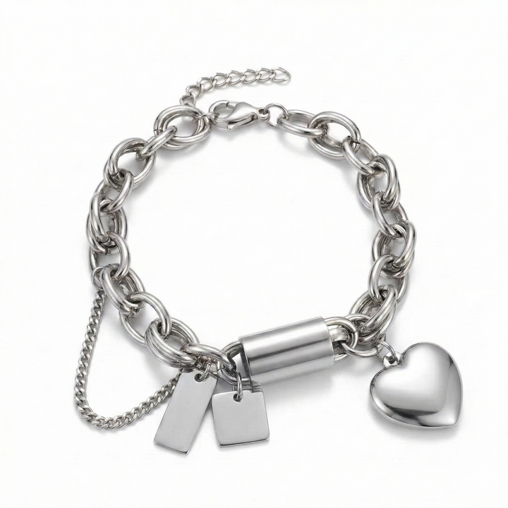 Heartened Chunky Bracelet - Silver