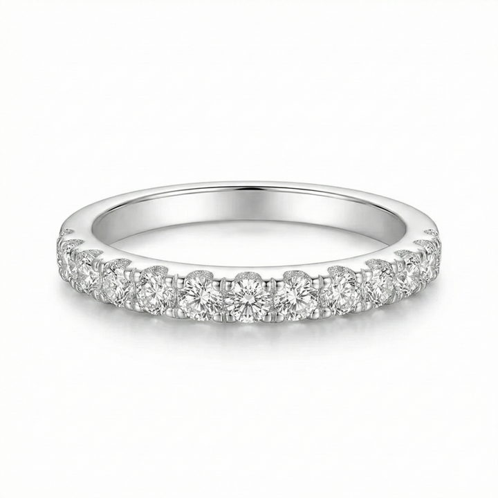 Moissanite Wedding Band | White Gold