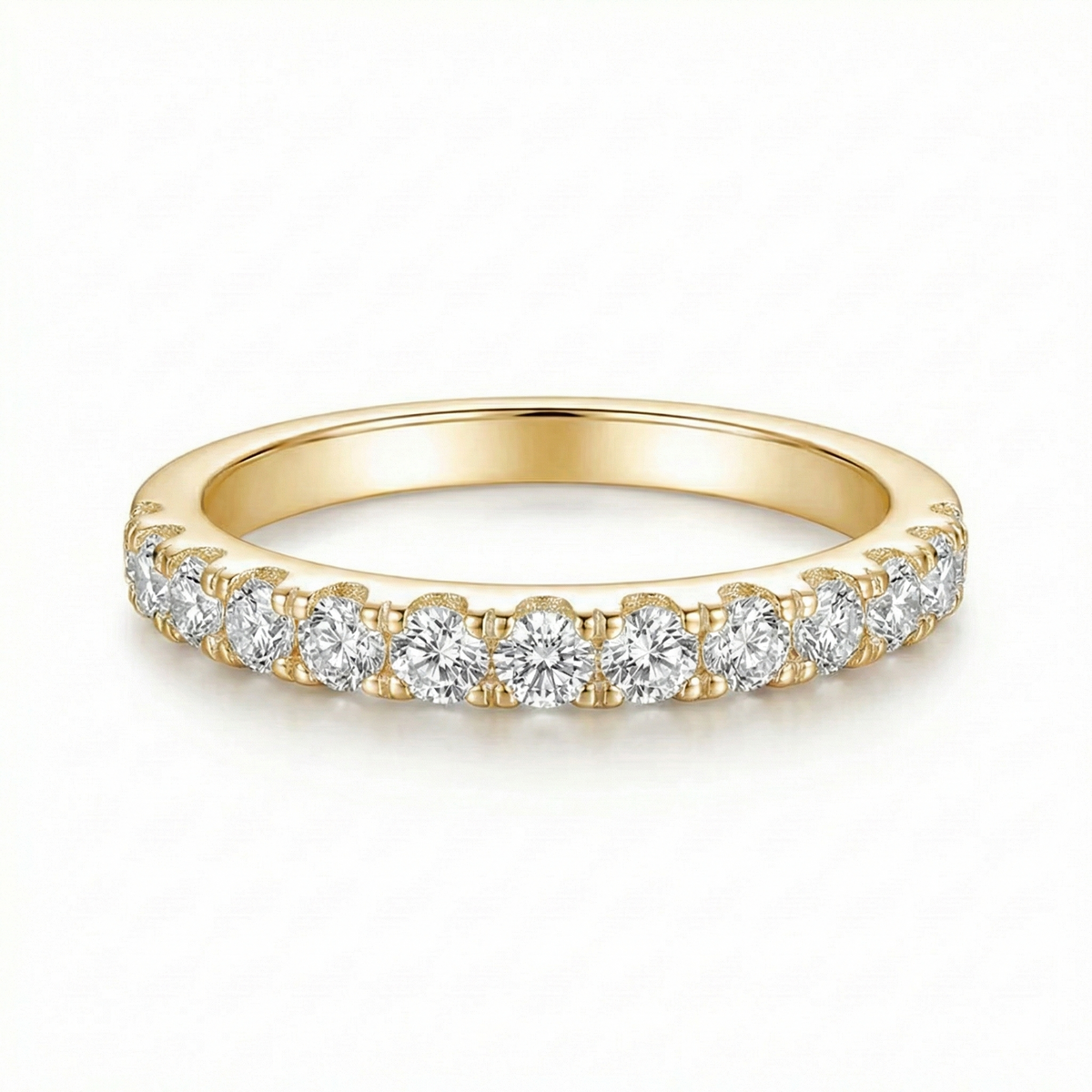 Moissanite Wedding Band - Gold