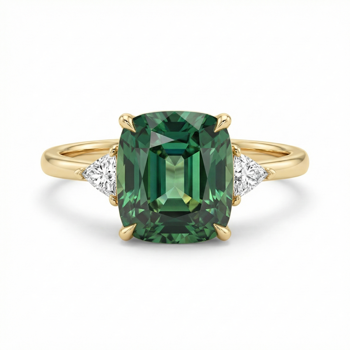 Vintage-Inspired Green Gemstone Gold - Ring