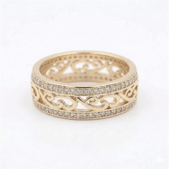 Shiny Hollow Gold Ring | Gold